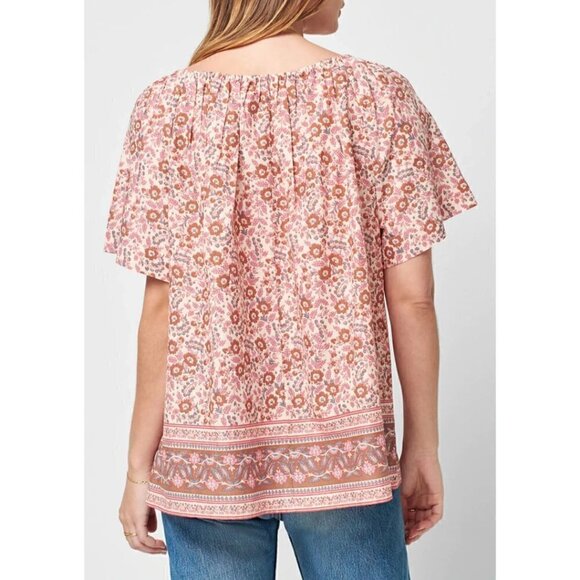 NWT Faherty Florence Organic Cotton Peasant Blouse Small - Picture 2 of 5